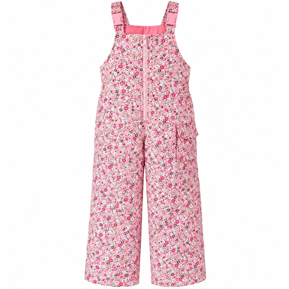 OshKosh Snow Bibs Floral Insulated 6/6X Pink Winter Ski Overalls